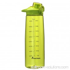 BONISON 36 OZ Sports Bottle Water With Flip Top Lid Leak Proof Bpa Free Drinking Water Bottle, for Travel Yoga Running Outdoor Cycling and Camping Green